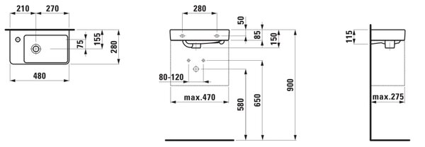 Laufen umivaonik Pro S 48, lijevi