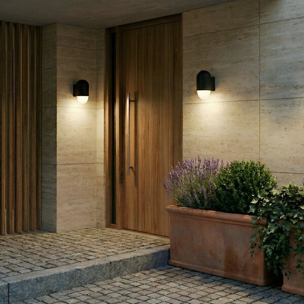 Vanjske Svjetiljka Lindby, Pilva, prigušiv, Crno, Balkon, Aluminij, Moderan