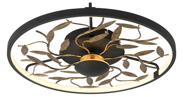 Art Deco stropna svjetiljka crna sa zlatnom bojom u 3 koraka - Bota