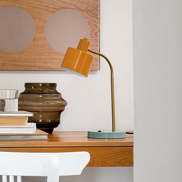Stolne Lampa Dyberg Larsen, Ocean Flex, Žuta, Dnevna soba, Metal, Skandinavski