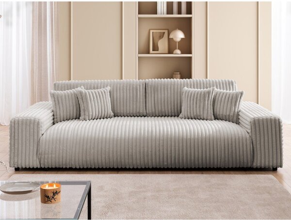 Svijetlo siva sklopiva/s prostorom za odlaganje sofa od samta 260 cm Justin – Ropez
