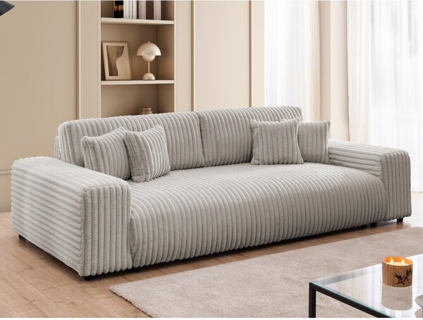 Svijetlo siva sklopiva/s prostorom za odlaganje sofa od samta 260 cm Justin – Ropez
