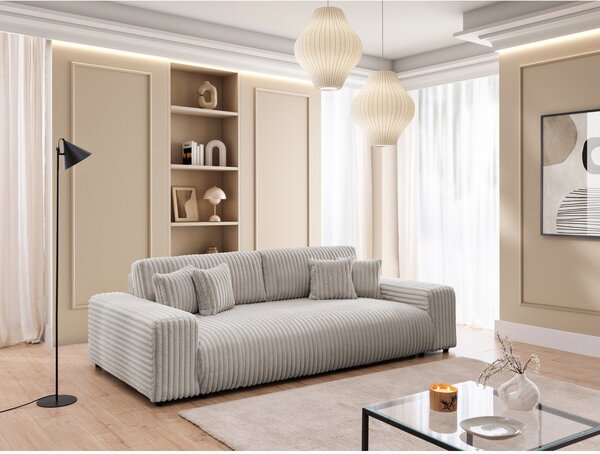 Svijetlo siva sklopiva/s prostorom za odlaganje sofa od samta 260 cm Justin – Ropez