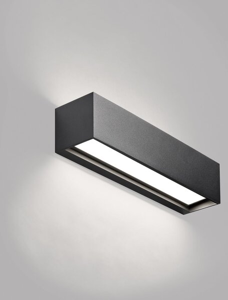 Zidne Svjetiljka LIGHT-POINT, Linea W2, prigušiv, Crno, Dnevna soba, Aluminij, Dizajn