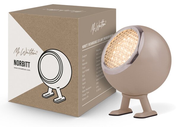Stolne Lampa MR. WATTSON, Norbitt, prigušiv, Smeđa / hrđa, Dnevna soba, Aluminij, Moderan