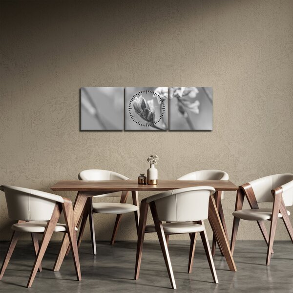 Slika - Rascvjetani cvijet (sa satom) (90x30 cm)
