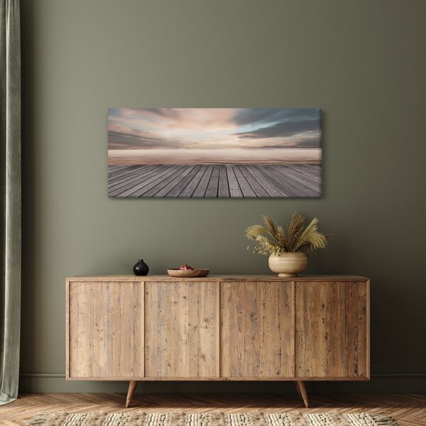Slika - Pristanište u zalasku sunca (120x50 cm)