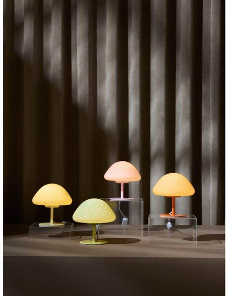 Stolne Lampa Halo Design, Ružičasta ruža, Dnevna soba, Staklo