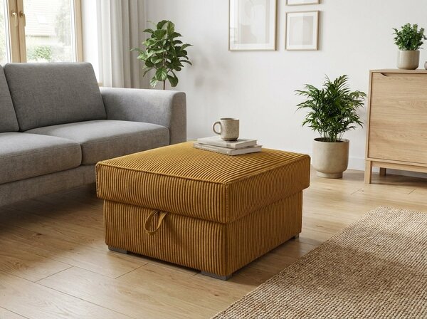 Tabure SMART COSARO XL s prostorom za pohranu 71x71 cm, senf boje