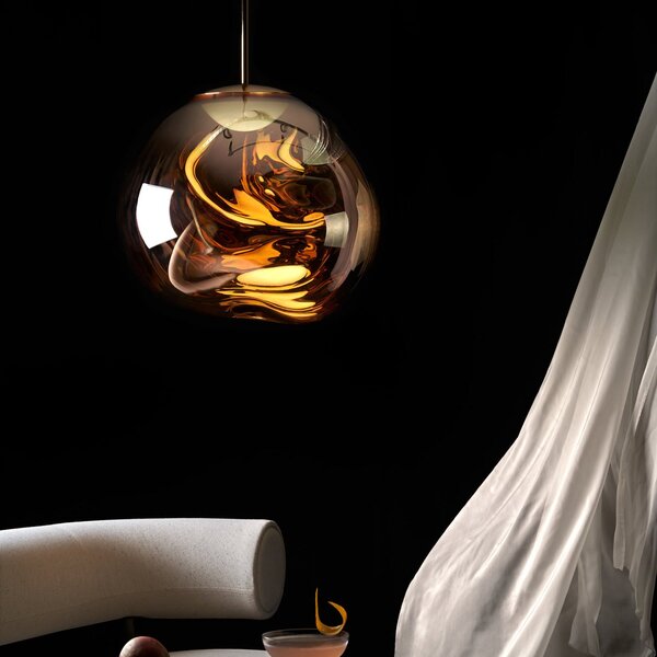 Viseće Svjetiljka Tom Dixon, Melt Mini, prigušiv, Zlato / mjed, Dnevna soba, Plastika, Dizajn
