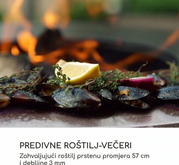 Blumfeldt Savage 2.0 Tall, ložište s roštiljem, bočni stolovi od bambusa, zaštitni poklopac