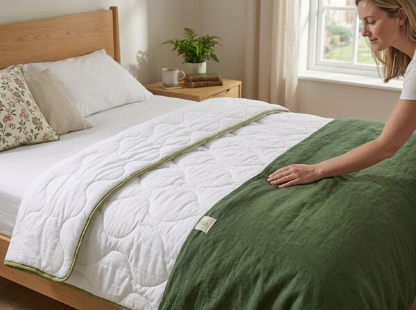Cjelogodišnji prošiveni pokrivač STELLA ALOE VERA 140x200 cm, bijela