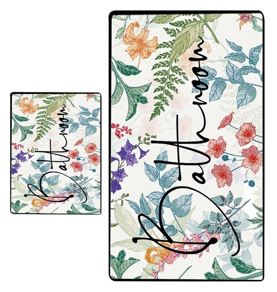 Kupaonske prostirke u setu 2 kom 60x100 cm Green In Flower – Foutastic