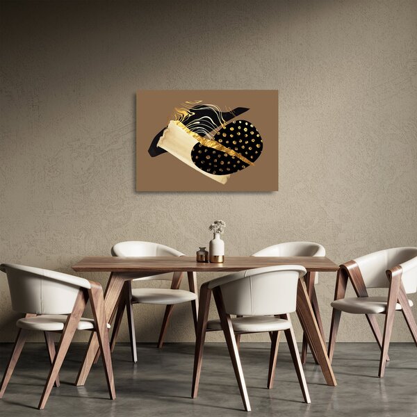 Staklena slika - Apstrakcija zlatno smeđa N⁰1 (70x50 cm)