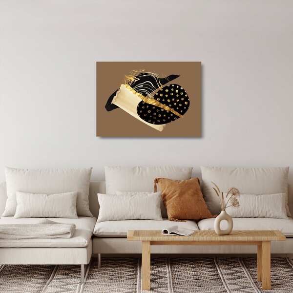 Staklena slika - Apstrakcija zlatno smeđa N⁰1 (70x50 cm)