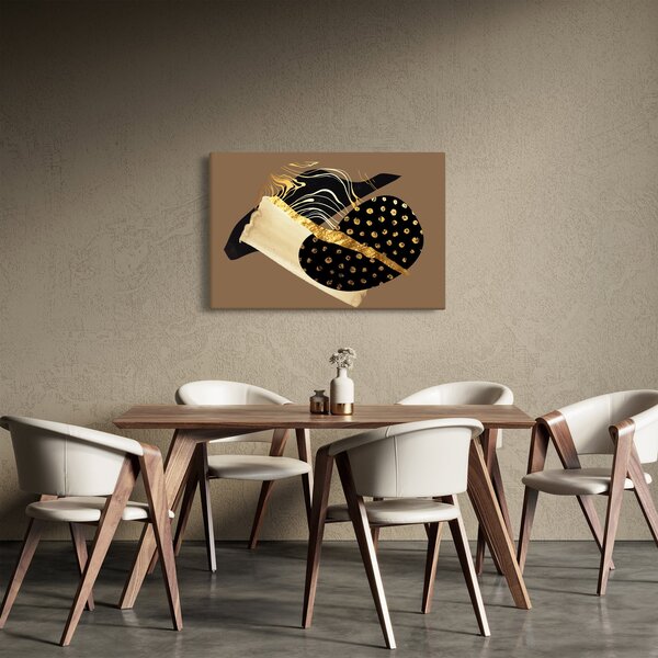 Slika - Apstrakcija zlatno smeđa N⁰1 (90x60 cm)