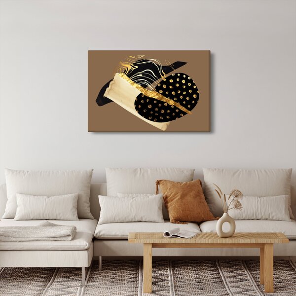 Slika - Apstrakcija zlatno smeđa N⁰1 (90x60 cm)