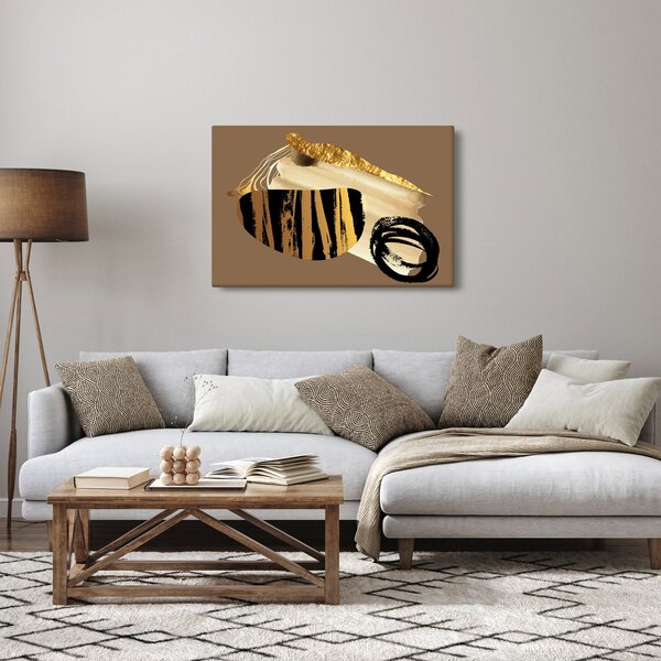 Slika - Apstrakcija zlatno smeđa N⁰2 (90x60 cm)