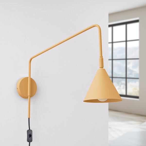 Zidne Svjetiljka SOLLUX LIGHTING, LYS, Zlato / mjed, Dnevna soba, Metal, Skandinavski