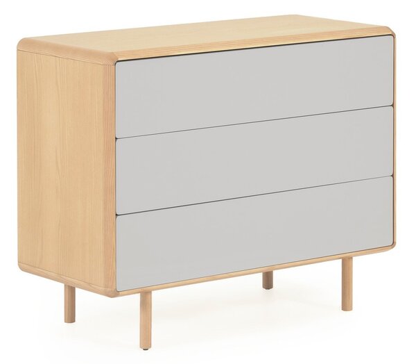 Siva/u prirodnoj boji komoda u dekoru jasena 99x78,5x42 cm Anielle – Kave Home