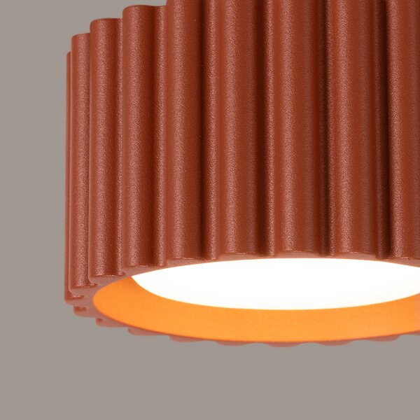 Stropne Svjetiljka SOLLUX LIGHTING, RIBLA, prigušiv, Smeđa / hrđa, Dnevna soba, Aluminij
