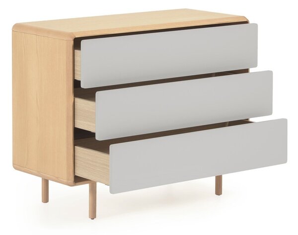 Siva/u prirodnoj boji komoda u dekoru jasena 99x78,5x42 cm Anielle – Kave Home