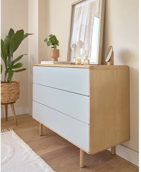 Siva/u prirodnoj boji komoda u dekoru jasena 99x78,5x42 cm Anielle – Kave Home