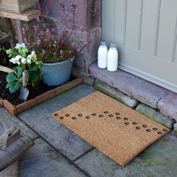 Otirač od kokosovih vlakana 40x60 cm Paw Prints – Artsy Doormats