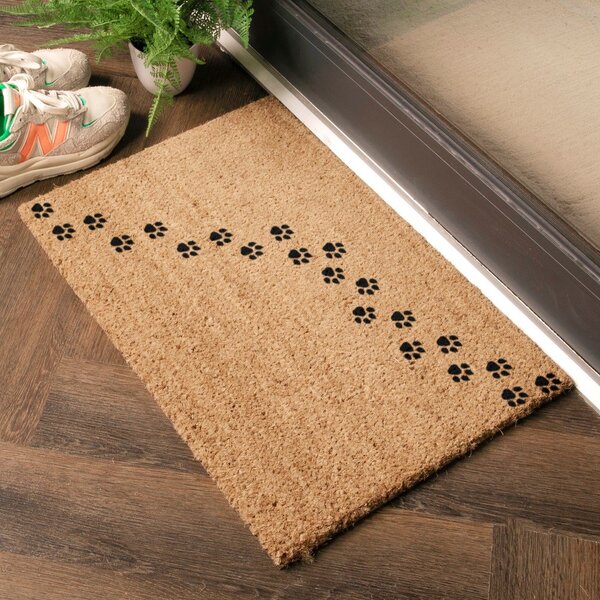 Otirač od kokosovih vlakana 40x60 cm Paw Prints – Artsy Doormats