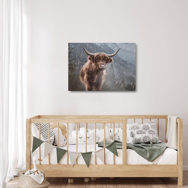 Staklena slika - Highlander krava (70x50 cm)
