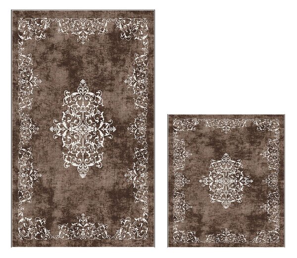Smeđe kupaonske prostirke u setu 2 kom 60x100 cm – Foutastic