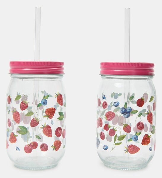 Sinsay - Šalice s poklopcem i slamkom s motivom voća 2 pack