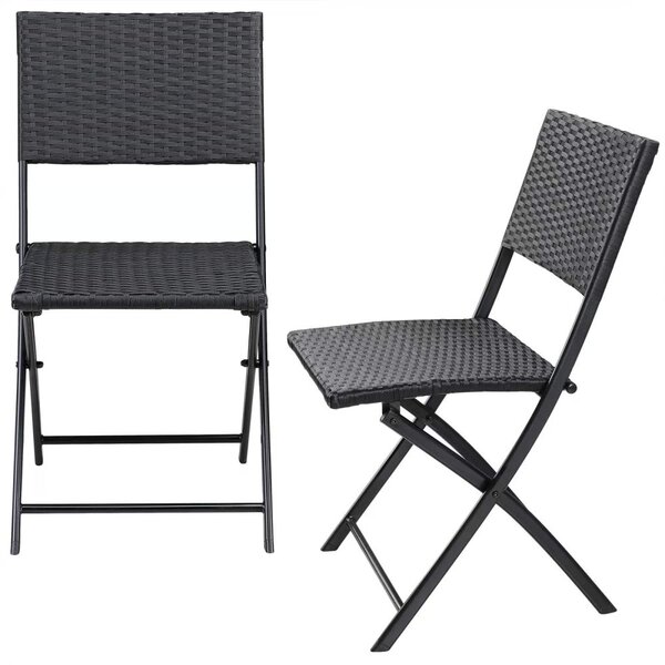 Sklopive vrtne stolice ROME od poliratana - set od 2, nosivost 120 kg