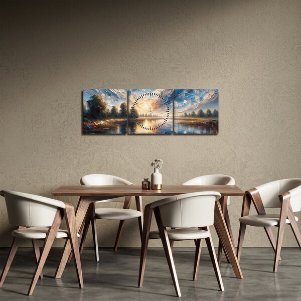 Slika - Slika sunca iznad vode (sa satom) (90x30 cm)