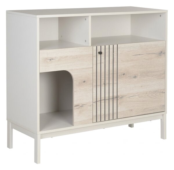 PROMOCIJA Komoda FROST 100x90 cm bijela, dekor alpski hrast II. kvaliteta