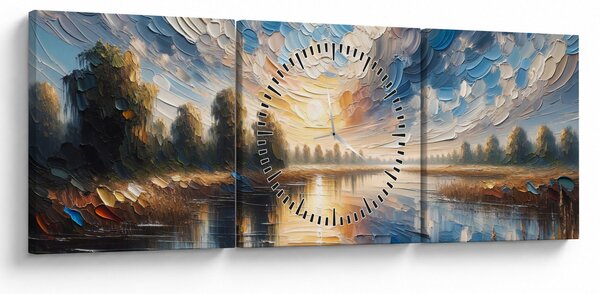 Slika - Slika sunca iznad vode (sa satom) (90x30 cm)