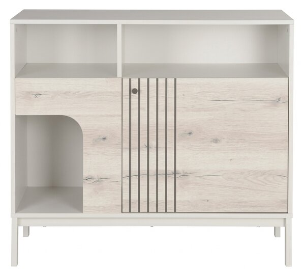 PROMOCIJA Komoda FROST 100x90 cm bijela, dekor alpski hrast II. kvaliteta