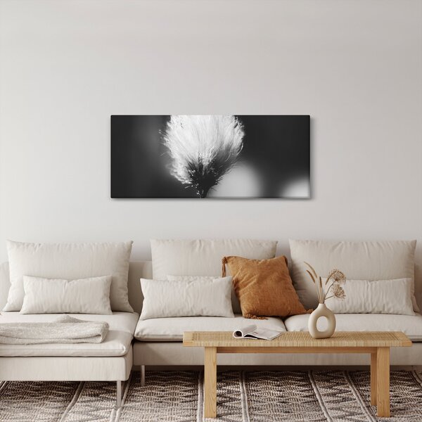 Slika - Crno-bijela pamučna trava (120x50 cm)