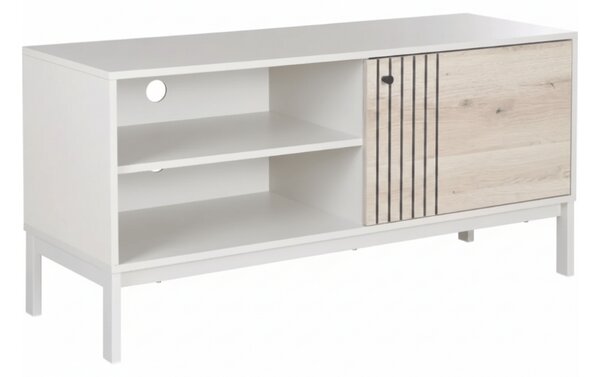 PROMOCIJA TV stolić FROST 120x40 cm bijeli, dekor alpski hrast II. kvaliteta
