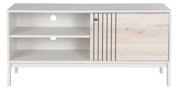 PROMOCIJA TV stolić FROST 120x40 cm bijeli, dekor alpski hrast II. kvaliteta