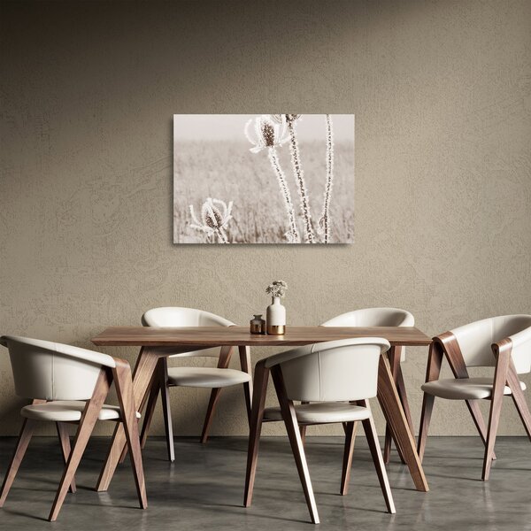 Staklena slika - Čičak zimi (70x50 cm)