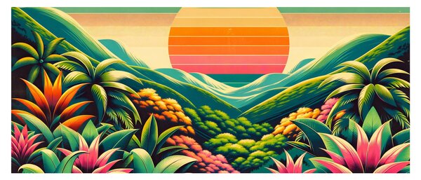 Slika - Šareni zalazak sunca (120x50 cm)