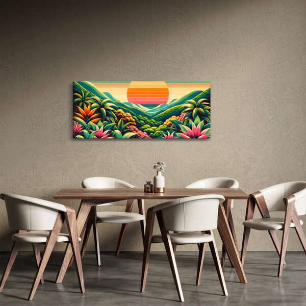 Slika - Šareni zalazak sunca (120x50 cm)