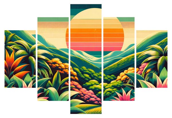 Slika - Šareni zalazak sunca (150x105 cm)