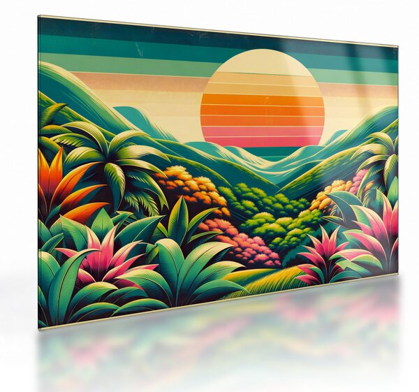 Staklena slika - Šareni zalazak sunca (70x50 cm)