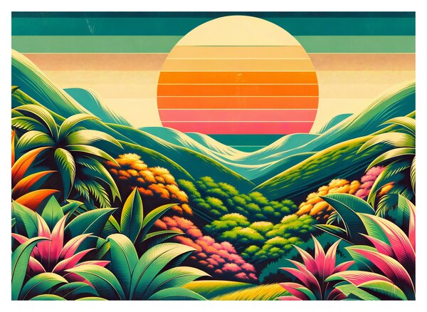 Slika - Šareni zalazak sunca (70x50 cm)