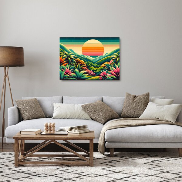 Staklena slika - Šareni zalazak sunca (70x50 cm)