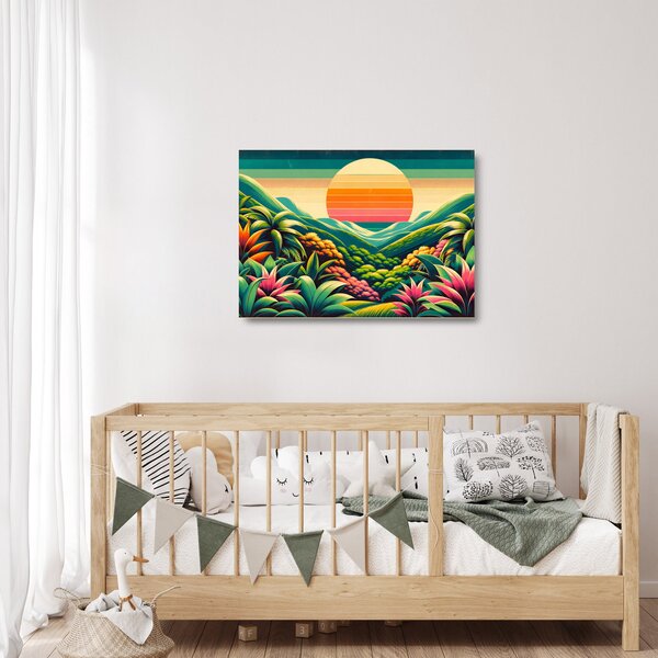 Staklena slika - Šareni zalazak sunca (70x50 cm)