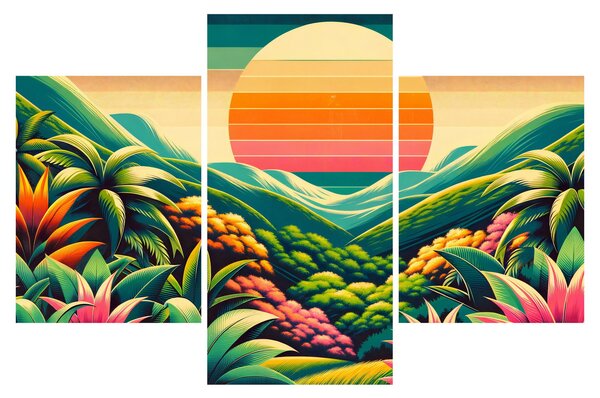 Slika - Šareni zalazak sunca (90x60 cm)