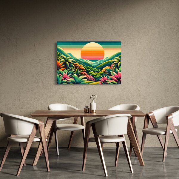 Slika - Šareni zalazak sunca (90x60 cm)